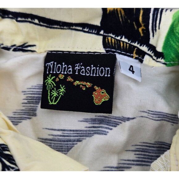 Vintage Aloha Kids Hawaiin Shirt and Shorts Set Tropical Vacation Summer - Picture 4 of 7